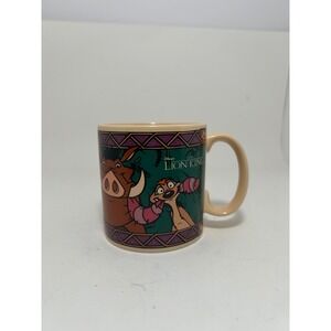 Vintage Disney Lion King Timon Pumbaa‎ Slimy Yet Satisfying Mug Applause 41946